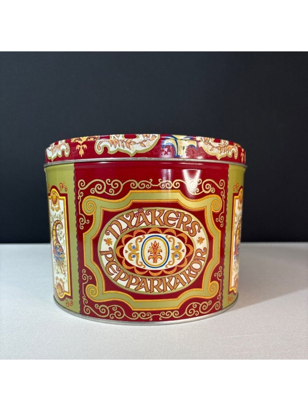 Nyakers Pepparkakor Swedish Gingersnap Cookie Tin Decorative Red Empty Tin Only